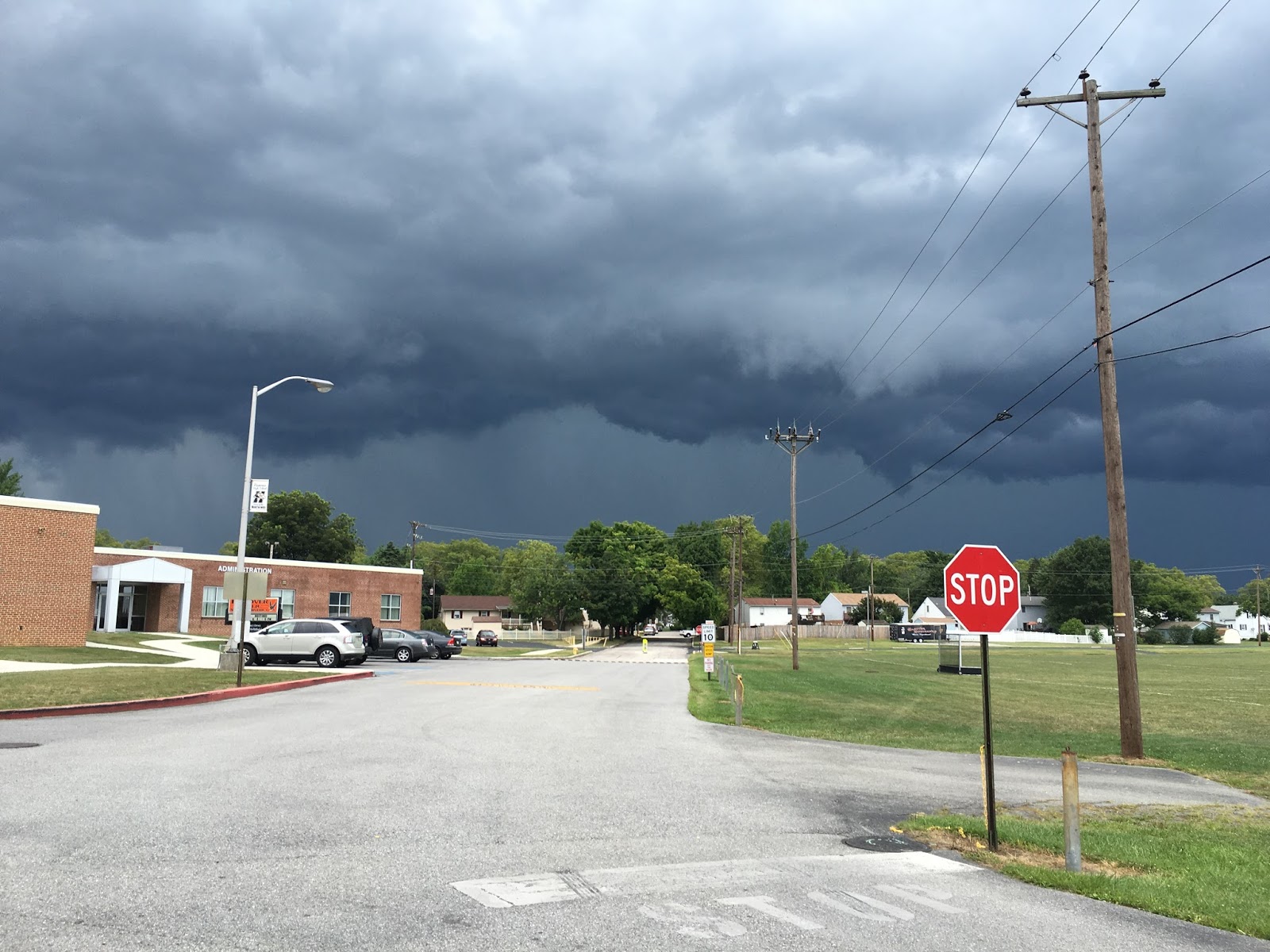 Grey storm clouds in sky