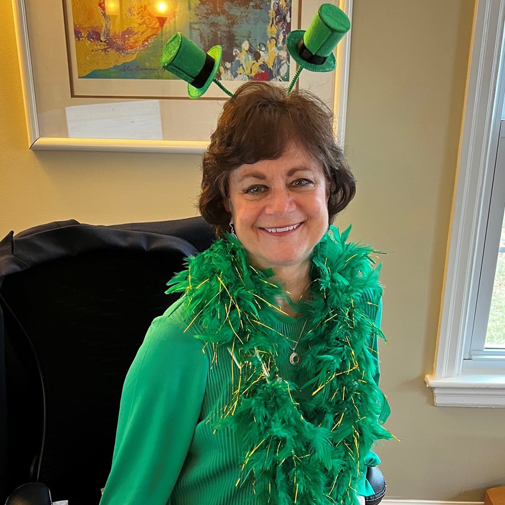 Woman dressed for St. Patrick's day